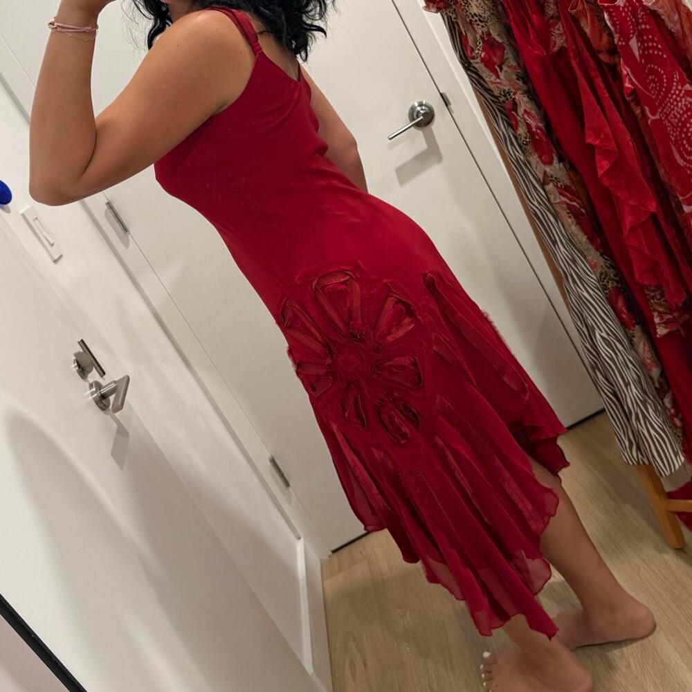 Euro Vintage Per Una Red Midi Dress